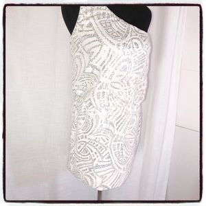 Sequined White Party Dress